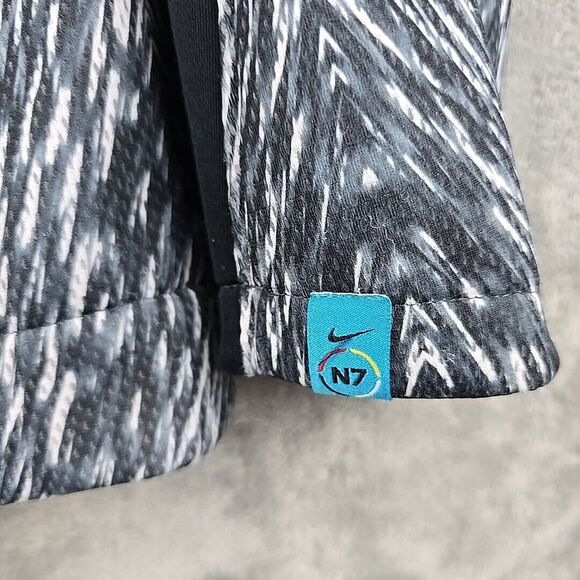 Nike N7 Hypermesh Jacket Mens Small Black‎ Gray Stretch Running Hooded - Picture 6 of 12